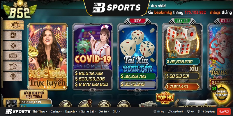 Các tính năng hoàn hảo khác tại cổng game b52